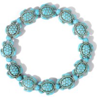 Hot Selling Sea Turtles Beads Bracelet Turquoise Skull Elastic Stretch Bracelet Women Men Friendship Summer Beach Jewelry Gifts