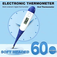 Thermometer for Adults, Soft Head Digital Oral Thermometer for Fever, Basal Thermometer with 15 Seconds Fast Reading