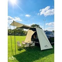 Portable Outdoor Camping Car Tail Tent Canopy SUV Tail Connection Rainproof Sunscreen Trunk Extension for Picnic Travel Hunting