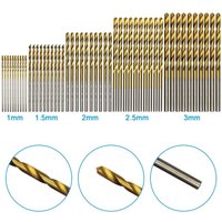 50PCS M35 Titanium Plated Twists Drill 1mm-3mm Twist Drill Steel Plate Drilling Drill Tool Woodwork Spiral Drill Bits Drill Tool