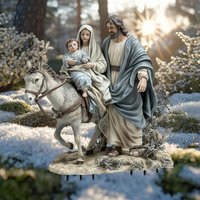 Holy Family Nativity Scene Christmas Decoration Stakes Patio Holidays Yard Party Decorative Creative Outside Ornament Yard Sign