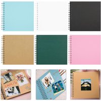 7-Inch Scrapbook Photo Album 40 Pages Twin-wire Binding DIY Hard Cover Spiral Wedding Travel Baby Shower Children Family Anniver