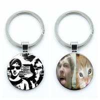 Zero Day Movie Cal Robertson Funny Meme Cute Pink Bow Glass Pendant Keychain Jewelry Charm Bag Souvenir Key Ring