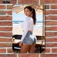 2D Metal Sign Beach Style Wall Art 8x12in for Home Game Room Decor