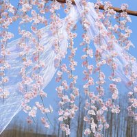 180CM Artificial Sakura Flowers Vine Wedding Garden Rose Arch Home Party Decor Indoor Outdoor Bridal Fake Silk Scrapbook Plants