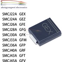 20pcs SMD SMCJ22A GEX SMCJ24A SMCJ26A GFE SMCJ28A SMCJ30A SMCJ33A SMCJ36A SMCJ40A SMCJ43A GFV Transient Suppression Diode TVS
