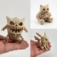 Pokemon Pikachu Gengar Action Figures Anime Skeletal Model Figures Charmander Mewtwo Snorlax Eevee Desktop Ornaments Kids Gift