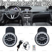 Car 2PCS LED Front Console Air Condition Replace AC Vent Turbo Outlet For Mercedes Benz C Class W204 2011-2013