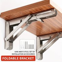 Supports d'étagères pliants robustes en acier inoxydable, charnières murales pliables pour Table en L pour banc et Table avec vis, 2 pièces