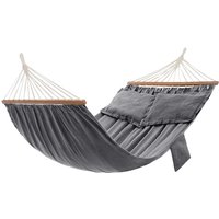 Hammock, Outdoor Swing Bed with 2 Pillows, Wooden Bars, Load Capacity 300 kg, 210 x 150 cm, Grey GDC022G01