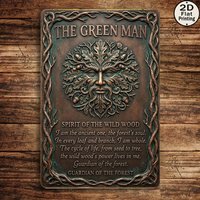 Vintage Green Forest Spirit Aluminum Wall Art 8x12 Waterproof Durable Decor for Home Office Cafe Indoor Outdoor Room