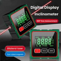 4-Sided Magnetic Electronic Inclinometer Digital Display Tilt Angle Gauge Portable High-precision Measurement Laser Level Ruler