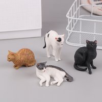New Solid Simulation Animal Model Lying Orange Cat Figurine Cute Desktop Decoration Mini Pet Cat Model Ornament