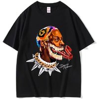 Dennis Rodman Hip Hop Trend Tee Men's Cool Fashion Oversized T-shirt Men Retro 100% Cotton Tops T Shirts Streetwear 80131