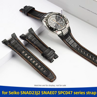 Für Seiko Sportura SNAD23J2 SNAE07 SPC047 Rindsleder Kerb Armband echtes leder Uhr kette Armband Armband Zubehör