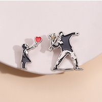 Retro music band Enamel Pins Creative Children's Red Love Balloon Metal Brooch Backpack Lapel Badges Jewelry Gift Friends