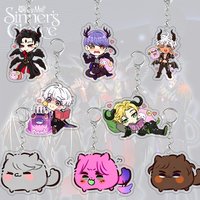 Obey Me Acrylic Keychain Lucifer Leviathan Keyring Cosplay Props Mammon Belphegor Decor Bag Pendant Anime Cartoon Birthday Gift