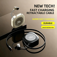 120W USB C To USB C Retractable Charging Cable With Type C Female To USB For IOS Male Adapter For iPhone 17 16 Xiaomi Data Cord