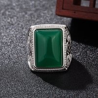 Green Natural Jade Rings Real Jewelry Designer Lucky Talismans Luxury Charm Amulet Fashion Accessories Vintage