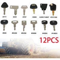 12Pcs Key Master Key Ignition For Agricultural Heavy Plant Machinery Digger Tractor