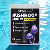 30 Patches 5 In 1 Mushroom Complex Transdermal Patches Lion's Mane, Chaga, Maitake, Shiitake, Reishi & Memory Support