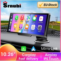 Ekran Carplay 10,26 cala do samochodu, bezprzewodowy CarPlay i Android Auto uniwersalny samochodowy radioodtwarzacz multimedialny odtwarzacz wideo, odtwarzacz samochodowy BT AUX FM