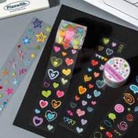 40mm * 2m Color Diary Series Kawaii Ins Dopamine Basic Decorative Tape DIY Diary Handmade Scrapbooking Material Aesthetic Tape