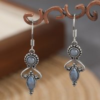 Vintage Court-Style Dangle Earrings For Women Ethnic Retro Pendant Earrings Inlay Synthetic Zircon Daily Party Jewelry Gift