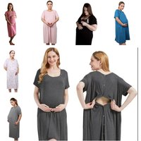 Postpartum Maternity Gown Multifunctional Delivery Gown Sleepwear Breastfeeding Gown Maternity Skirt
