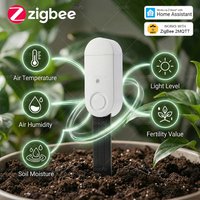 Zigbee 5 in 1 Soil Detector Soil Tester Moisture Temperature Humidity Sunlight Nutrient Fertility Meter Gardening Tool for Z2M