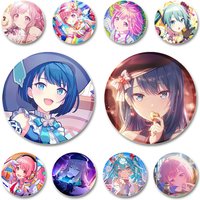 44/58mm Otori Emu Megurine Luka Kamishiro Rui Kusanagi Nene Badge Cartoon Cosplay Brooches for Backpack Clothes Hat Accessories