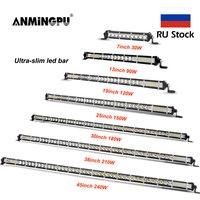 ANMINGPU Slim Offroad LED Bar 12V 24V 7-50inch Spot Flood Barra LED Light Bar/Work Light for Truck 4x4 ATV Car Driving Fog Lamp