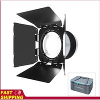 LIPPMANN F10 6” Bowens Mount Fresnel Lens 10°-45°Optical Focusing Adapter 10X Brighter w/ Detachable 4-leaf Barn Door for Studio