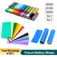 Pre-cut PVC Heat Shrink Tube 18650/21700/26650/No.5/No.7 Battery Wraps Insulated Heat Shrinkable Wrapping Battery Film Case