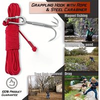 2pcs Magnetic fishing rope, braided rope with buckle, nylon anchor rope, clothesline, anchor, cargo lashing rope, tow rope