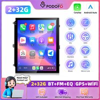 Podofo 9.7 Inch 2Din Car Radio 2GB 32GB Carplay Android Auto Universal Car Multimedia Player Mirror Link Smart Driving System EQ GPS USB BT Audio