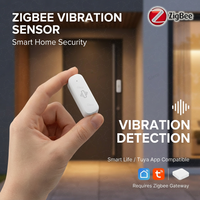Tuya Zigbee Vibration Sensor Shock Detector Smart Home Security Alarm Detection For Door Window Safe Optional Battery Powered