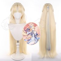 Genshin Impact Nicole Reeyn Cos Wigs Cosplay Costumes Headwear 100cm Long Simulation Scalp Thick Mixed Puffy Long Hair Wigs