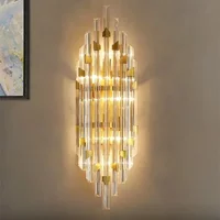 Modern Crystal Nordic Sconce Kitchen Dining Table Restaurant Bedroom Bedside Led Lights Indoor Luxury Wall Lamps for Room Decor
