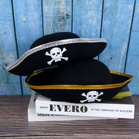 Pirate Hat Print Skull Pirate Captain Costume Cap Halloween Masquerade Party Performance Hat Child Adult Cosplay Decoration Prop