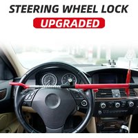 Steering Wheel Lock Heavy Duty Antitheft Device Car Security Lock With 2 Keys Upgraded Twin Bar Extendable Steering Wheel Lock