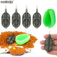 Hirisi F114 Carp Fishing Method Feeder Cage 30g/40g/50g/60g Quick Release Bait Basket Coated Lead Weight for Method Rig Fishing