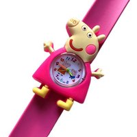 Peppa Pig Pat Watch Cartoon Silicone Slap Watch Student Quartz Electronic Wristwatch Gift