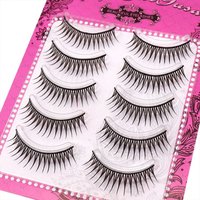 5 Pair One-Piece False Eyelashes Black Stem Doll Lashes Extension Natural Wispy Strip Eyelashes Korean Eye Lashes Makeup Tool