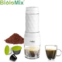 BioloMix Portable Coffee Maker Espresso Machine Hand Press Capsule Ground Coffee Brewer Portable for Travel and Picnic