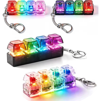 4-Button Keycap Keychain Fidget Toys Clicker Keyboard Button Pendant Portable Anti-Anxiety Stress Relief Toy For Kid Gift