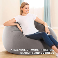 Foldable Portable Pvc Inflatable Sofa, Soft Indoor Bedroom Leisure Bean Bag Chair, Outdoor Camping Lazy Seat, Round Single-Person Inflatable Sofa