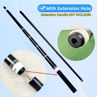 1/2 Fiberglass Billiard Cue 12.5mm Tip Slow 8 Teeth Stainless Joint Gloss Black Silver Pattern Grip With Extension Thread