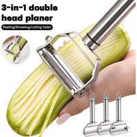 2/4 In 1 Rotary Peeler Multiple-Function Vegetable Fruit Potato Peeler Stainless Steel Peeler Home Kitchen Article Durable
