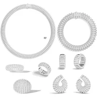 CY 2025 Hollow Out Circular Stripe Ring Earrings Bracelet Necklace Women Premium Luxury New Geometric Jewelry